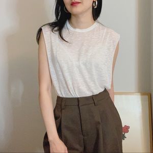 Acne Studio White Sheer Muscle Tank Top